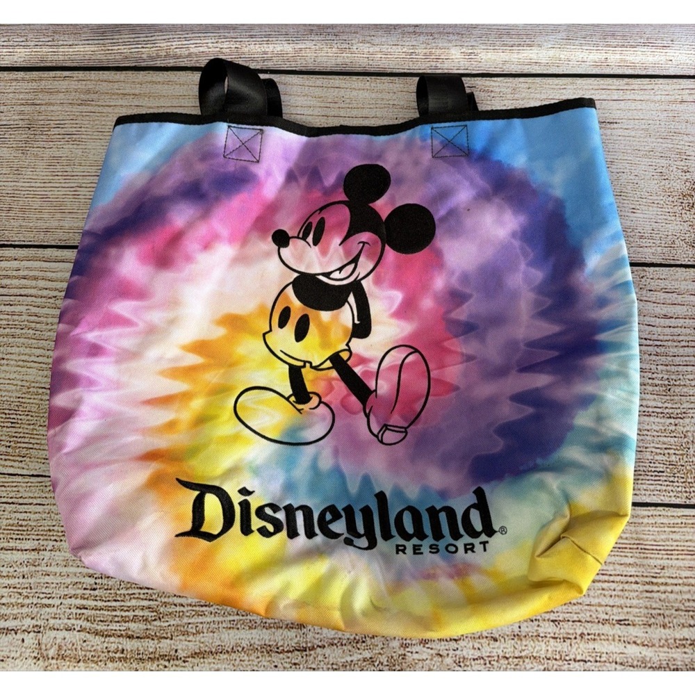 Walt Disney Mickey Mouse Rainbow Tie Dye Large Beach Tote Bag 17x14x5